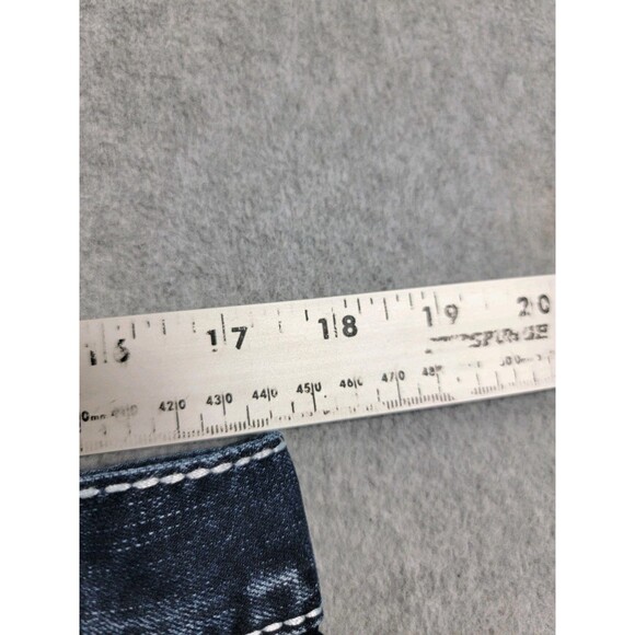 True Luck Jeans Mens 34x30 Boot Dark Blue Thick Stitch Mid Stretch Western NEW - Picture 9 of 16